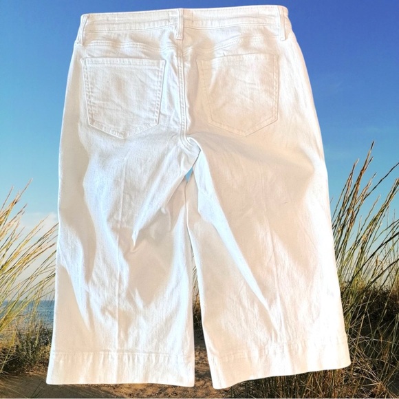 NYDJ Size 6P Optic White Wide Leg Pedal Pusher Jeans Capri Denim - Picture 4 of 7